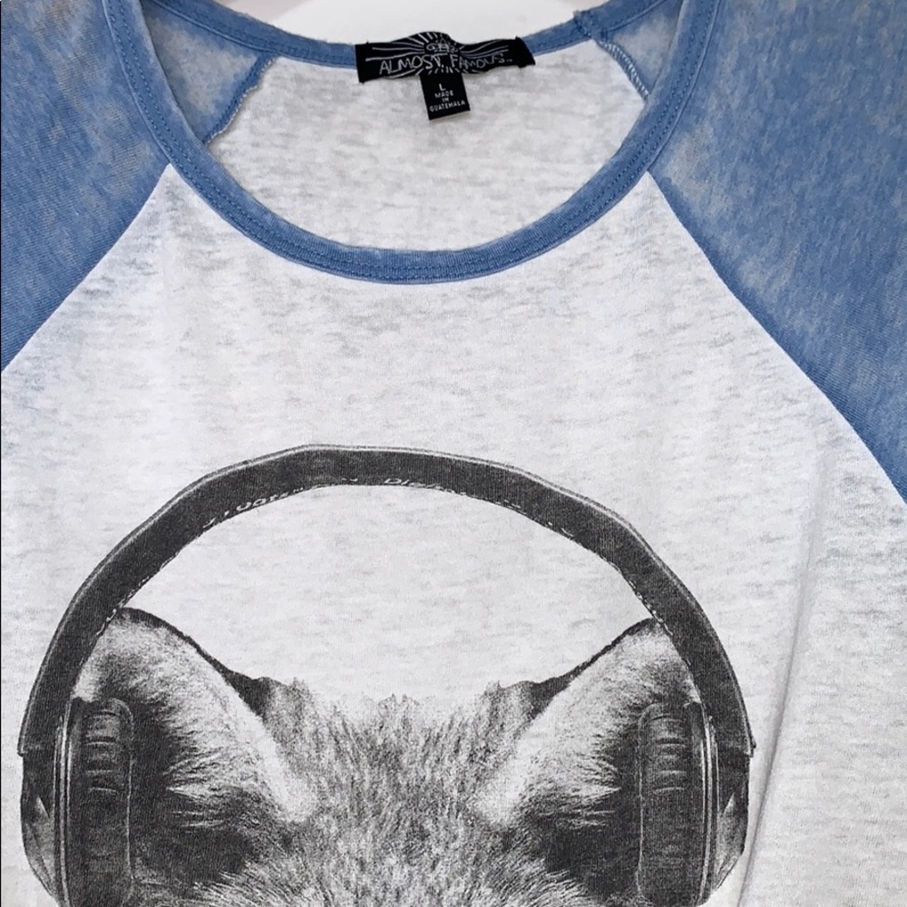NWTs ALMOST FAMOUS • Fox Music White Blue Tank Tee - Picture 2 of 7